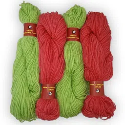 devki KNITTING YARN PACK OF 200GM. YARN PEAR & DARK MERI PINK COLOR, DM27.28.200 image 1
