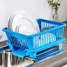 fab factory SmartBuy Durable Plastic Dish Drainer Kitchen Sink Rack with Tray Collapsible Strainer-picture-10