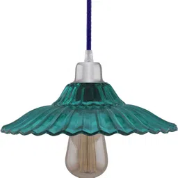 glowhere Turquoise Glass Industrial Pendant Light | Retro Edison Hanging Lamp for Home Pendant Lamp Ceiling Lamp image 2