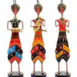 craft tree Handpainted Musician (Set of 3) Metal Figurine image 2