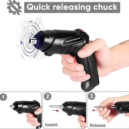 xdlb Cordless Screwdriver 47 PCS | Rechargeable Drill Driver High-Torque Electric Screwdriver | Fast USB Charging | 47-in-1 Kit Collated Screw Gun image 4