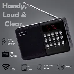 Monrix Fm Look Pocket Blast Speaker with Bluetooth, FM, USB/SD Card, and AUX Radio FM Radio image 2