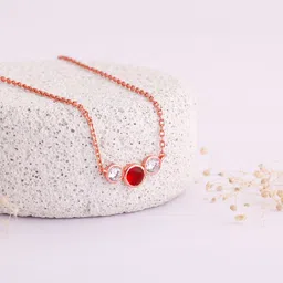 giva Sterling Silver Rose Gold Scarlet Trio Necklace for Womens and Girls Zircon Rhodium Plated Sterling Silver Necklace-picture-38