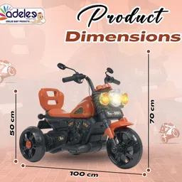 odelee Pedal Accelerator Kids Electric Ride on Bike with LED Headlight & Mp3 Music USB image 2