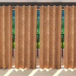 ville style 214 cm (7 ft) Door Polyester Semi Transparent Curtain (Pack Of 4)-picture-11