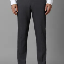louis philippe ath.work Men Tapered Grey Polycotton Trousers-picture-48