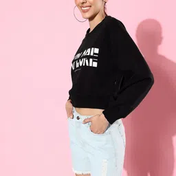 roadster Women Full Sleeve Printed Reversible Sweatshirt image 2