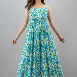 Women Gown Light Blue, Light Green, White Maxi/Full Length Dress-image-29
