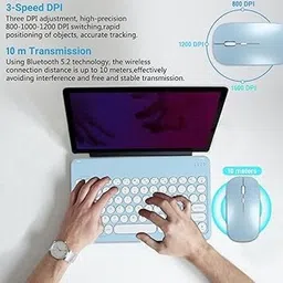 Vanshika Enterprises Small Bluetooth Keyboard and Mouse Combo Ultra Slim Portable Cordless Wireless Bluetooth image 5