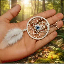 giftwa Evil Eye & Feather Keychain| Car, Bag & Home Decor Charm Gift Key Chain image 2