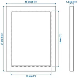 ikea FISKBO Frame, dark grey-blue, 13x18 cm (5x7 ") 8 inch Normal image 3