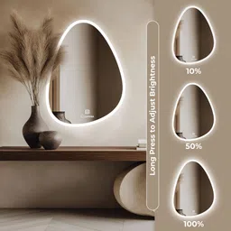 luppra Glass Oval 18X24 Inch Wall-Mounted LED Mirror with Smart Sensor Bathroom Mirror image 3