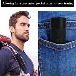 life creation ONE Km High Power Zoomable & Type-C Torch (Black, 15 cm, Rechargeable)-6A132 Torch image 4