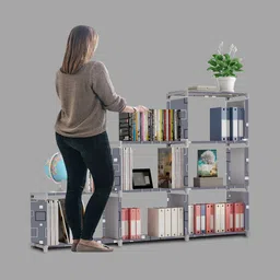 imperial fur 18 Layer Portable Book Shelf Rack | Space-Saving Book Stand for Home & Office Metal Open Book Shelf image 4