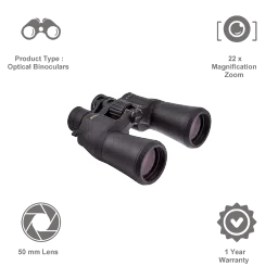 Nikon Aculon 22x 50mm Porro Prism Optical Binoculars (High Quality Image, BAA818SA, Black) image 5