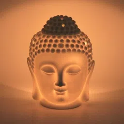 varanasi enterprises Electric Buddha Aroma Diffuser Fine Quality Porcelain With Light/ Heat Regulator Big Size 9x9 inch Night Lamp image 3