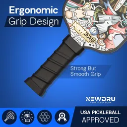 newdru Pickleball Paddle Set 2 Rackets & 4 Ball-Fiberglass Surface for Power & Control Pickleball Paddle image 3