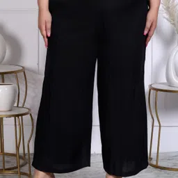 prin fashion house Women Relaxed Black Viscose Rayon Trousers-picture-15