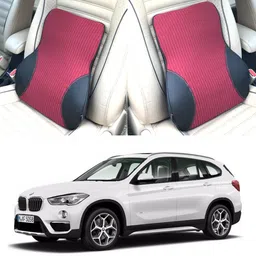 oshotto Black, Red Fabric, Leatherite Car Pillow Cushion for BMW-picture-11