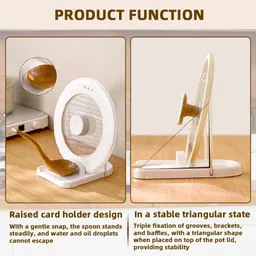 hasthip Folding Pot Lid Holder Countertop Kitchen Utensil Rest Tray Anti Slip Organizer 7.7 inch Lid Set, Pack of 1 image 4