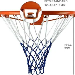 wne jaliwale WNE Professional Basketball Net – 12 Loops, Blue & White (2 Pieces) Basketball Net image 3