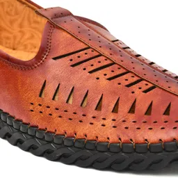 provogue Men’s Handmade Sole Stitch Loafers | Synthetic Leather Party Wear Shoes Loafers For Men image 4