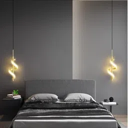 pralinz Luxery Led Pendant Light Acrylic Wave Island Ceiling Lights (Gold) - Warm White Pendants Ceiling Lamp image 4