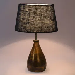 Lucea Blue Natural Fiber Shade Night Lamp With Wood Base By BrightDaisy image 4