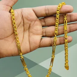 1gm gold plated High Quality Indian Polished chain men Gold-plated Plated Alloy Chain-image-71