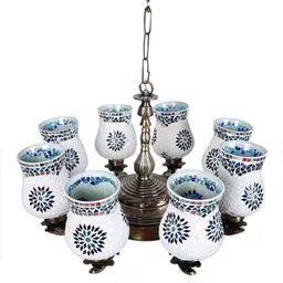 new era Gerard Multicolour Iron 8 Lights Chandelier image 5