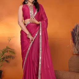 mangukiya creation Embellished Bollywood Chiffon Saree-picture-14