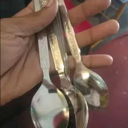 gptrade Stainless Steel Dinner Plate Set and spoon set Dinner Plate image 3