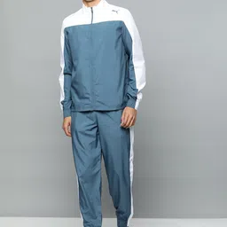 Puma Men Blue & White Colourblocked Train Favorite Tracksuit-image-35
