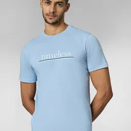 LOUIS STITCH Men Super Combed Cotton Light Blue Regular Fit Round Neck T-Shirt-picture-35