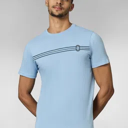 LOUIS STITCH Men Super Combed Cotton Light Blue Regular Fit Round Neck T-Shirt-picture-34