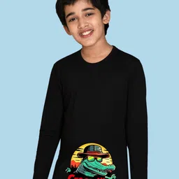 NUSYL Boys Graphic Printed Round Neck Cotton Casual T-shirt-image-16