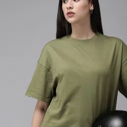 Roadster Women Solid Boxy T-shirt-image-22