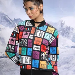 Tokyo Talkies Typography Printed Stand Collar Bomber Jacket image 5