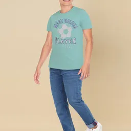 Allen Solly Junior Boys Typography Printed Applique T-shirt image 5