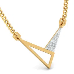 KUBERBOX 18 KT Gold Diamond Amour Double Loop Pendant - 0.64gm image 4