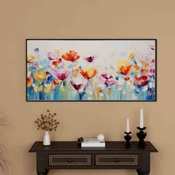 art street Multicolour Engineered Wood Art Print image 1