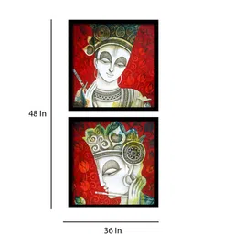 art street White Canvas Framed Wildlife Art Print Set of 2 image 3