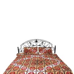 Exotic India Black & White Floral Cotton300 TC Queen Bedsheet with 2 Pillow Covers-picture-17