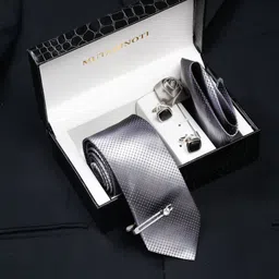 MUTAQINOTI Men Printed Silk Blend Necktie Accessory Gift Set-picture-21