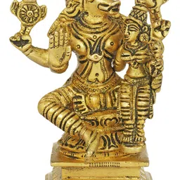 Exotic India Gold Toned Varaha Avatara Vishnus Boar Incarnation and Bhudevi In Showpiece-image-21