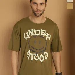 MACK JONNEY Men Pack Of 3 Typography Printed Round Neck Cotton Relaxed Fit T-shirts-image-92