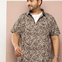 Thomas Scott Men Plus Size Premium Slim Fit Printed Pure Cotton Casual Shirt-picture-24