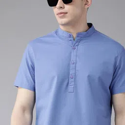 BEAT LONDON by PEPE JEANS Men Blue Classic Slim Fit Pure Cotton Casual Shirt-image-95