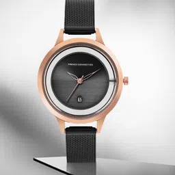 French Connection Women Black Dial & Black Stainless Steel Straps Analogue Watch FC29BM-picture-24