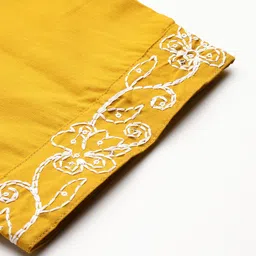 Indo Era Floral Embroidered Thread Work Pure Cotton Kurta with Trousers & With Dupatta image 3